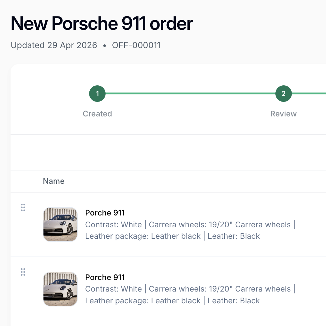 Order pipeline feature