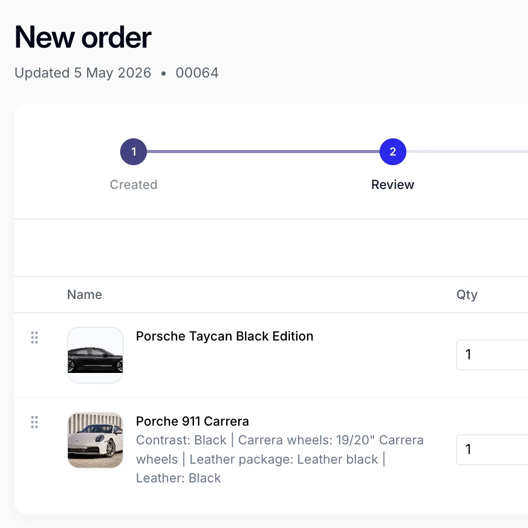 Order pipeline feature