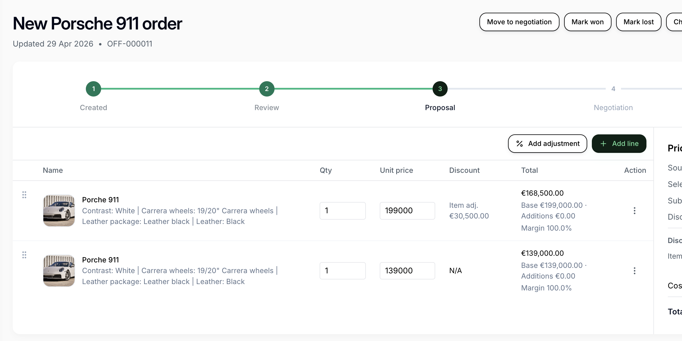 Order pipeline thumbnail